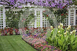 Floral Fence Located In Butchart Gardens