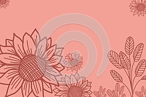 Floral Flat Background Vector Illustration