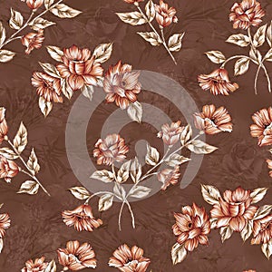Floral flower pattern with seamless pattern and digital background photo