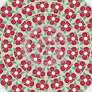 Floral flowers circle colorful seamless pattern