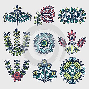 Floral folkloric elements