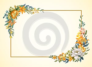 Floral frame background abstract with watercolor