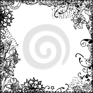 Floral frame background or overlay