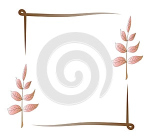 Floral frame with curls and leaves