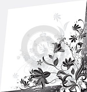 Floral frame with flowers. Vector illustration