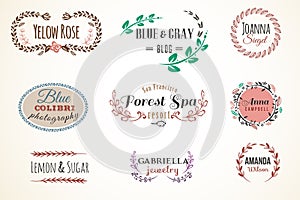 Floral Frame and Name Collection