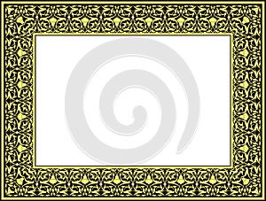 Floral frame ornament, traditional Islamic design.