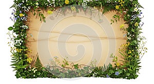 Floral Frame with Paper