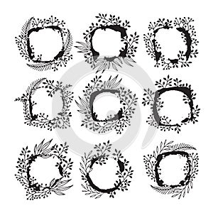 Floral frames for text. Hand drawing