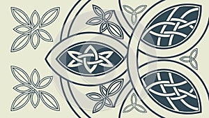 Floral Geometric Interlocking Pattern Vector, vector design Generative AI