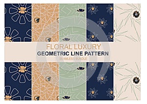 Floral Geometric Luxury Seamless Pattern Bundle