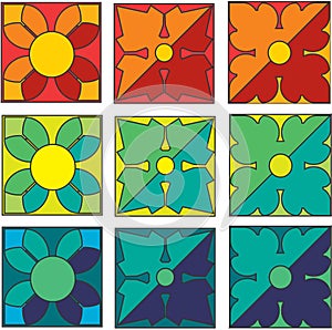 Floral geometric pattern