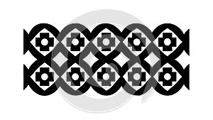 Floral Geometric Seamless Pattern Black, vector design Generative AI