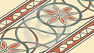 Floral Geometric Seamless Pattern Vector Tile, vector design Generative AI