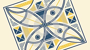 Floral Geometric Tile Pattern Design vector design Generative AI