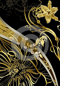 Floral gold abstraction