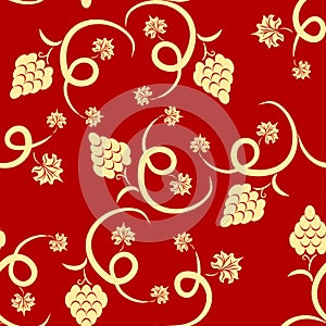 Floral grape seamless pattern