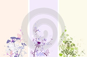 Floral grunge banners