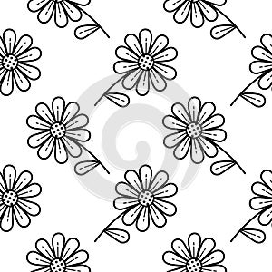 floral hand drawn seamless pattern