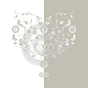 Floral heart background