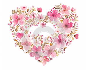 Floral Heart Illustration for Romantic and Festive Occasions