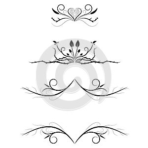 floral heart separator vector