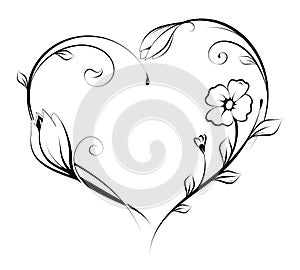 Floral heart shape design