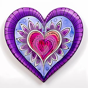 Floral heart shaped inspired by Mexican folk art