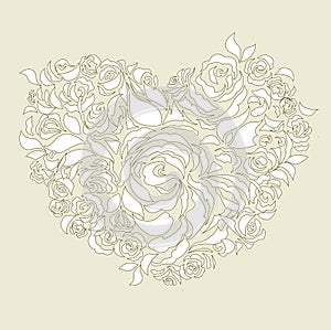 floral heart wedding card