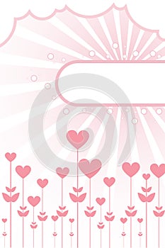 Floral hearts background with frame