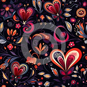 Floral Hearts A Romantic Fusion of Floral and Loving Heart Shapes