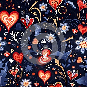 Floral Hearts A Romantic Fusion of Floral and Loving Heart Shapes