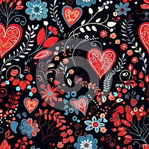 Floral Hearts A Romantic Fusion of Floral and Loving Heart Shapes