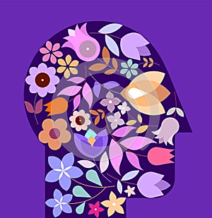 Floral Human Head Design