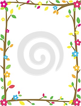 Floral illustrated frame