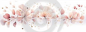 Floral Illustration for simple and elegant design, website, wallpaper, greetings, postcards. Banner