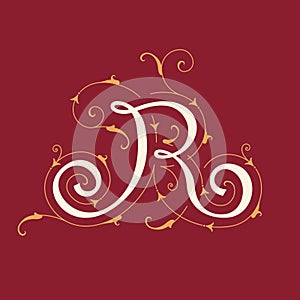 Floral initial capital letter R