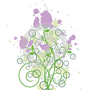 Floral Ink Grunge Design