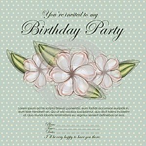 Floral invitation birthday photo