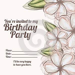 Floral invitation birthday photo