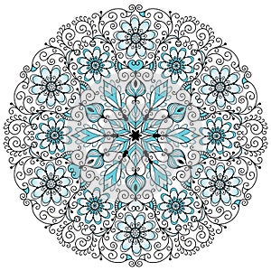 Floral lacy vintage round pattern