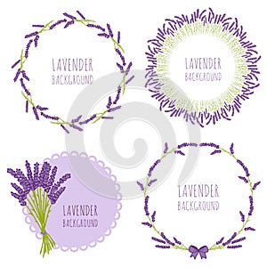 Floral lavender design in circle