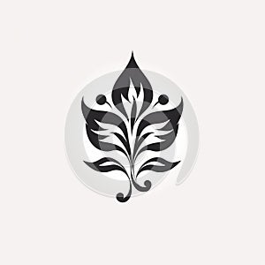 Floral Leaf Logo Design Vector Illustration Inspired By Eastern Orthodox Icons