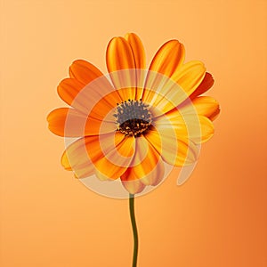 Floral leaf plant flower orange isolated daisy yellow close-up nature colorful