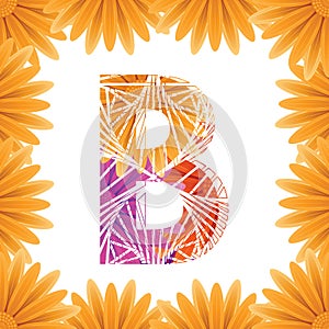 Floral Letter B design template. Mother's Das flower logo type design concept of Abstract alphabet logo