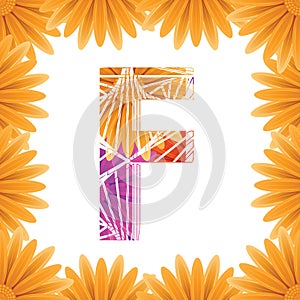 Floral Letter F design template. Mother's Das flower logo type design concept of Abstract alphabet logo
