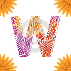 Floral Letter W design template. Mother& x27;s Das flower logo type design concept of Abstract alphabet logo