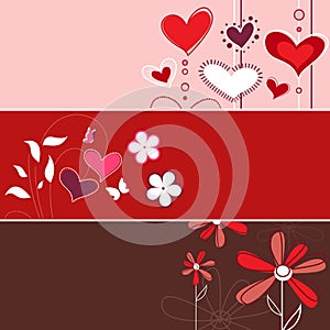 Floral love banner