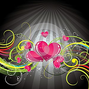 Floral love heart background