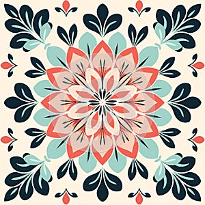 Floral Mandala Flowers background pattern wallpaper vector
